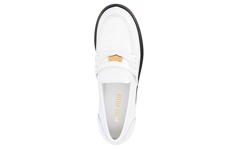 Purchase (W) MIU MIU Penny Kulit Slip-On Flats 'Putih' 5D773D_WHF_F0009_F_020