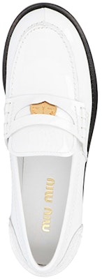 (W) MIU MIU Penny Kulit Slip-On Flats 'Putih' 5D773D_WHF_F0009_F_020 Purchase (W) MIU MIU Penny Kulit Slip-On Flats 'Putih' 5D773D_WHF_F0009_F_020