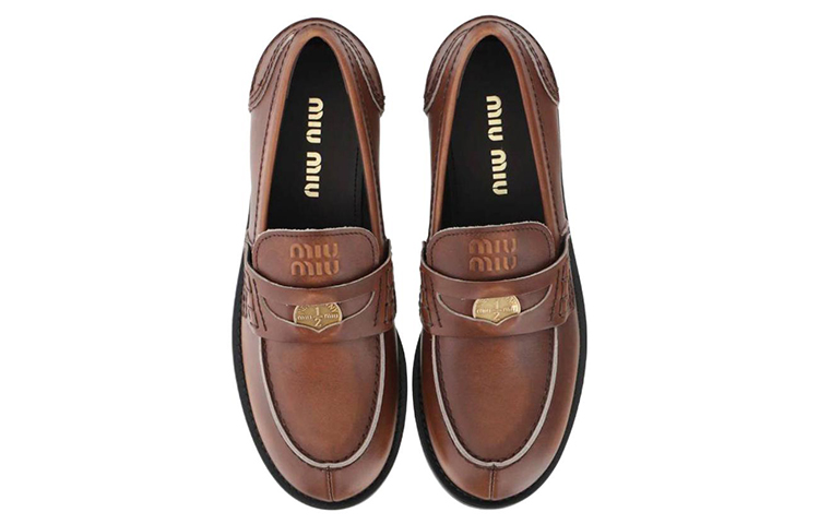 (W) MIU MIU Penny Loafer 'Brown Leather' 圖 5