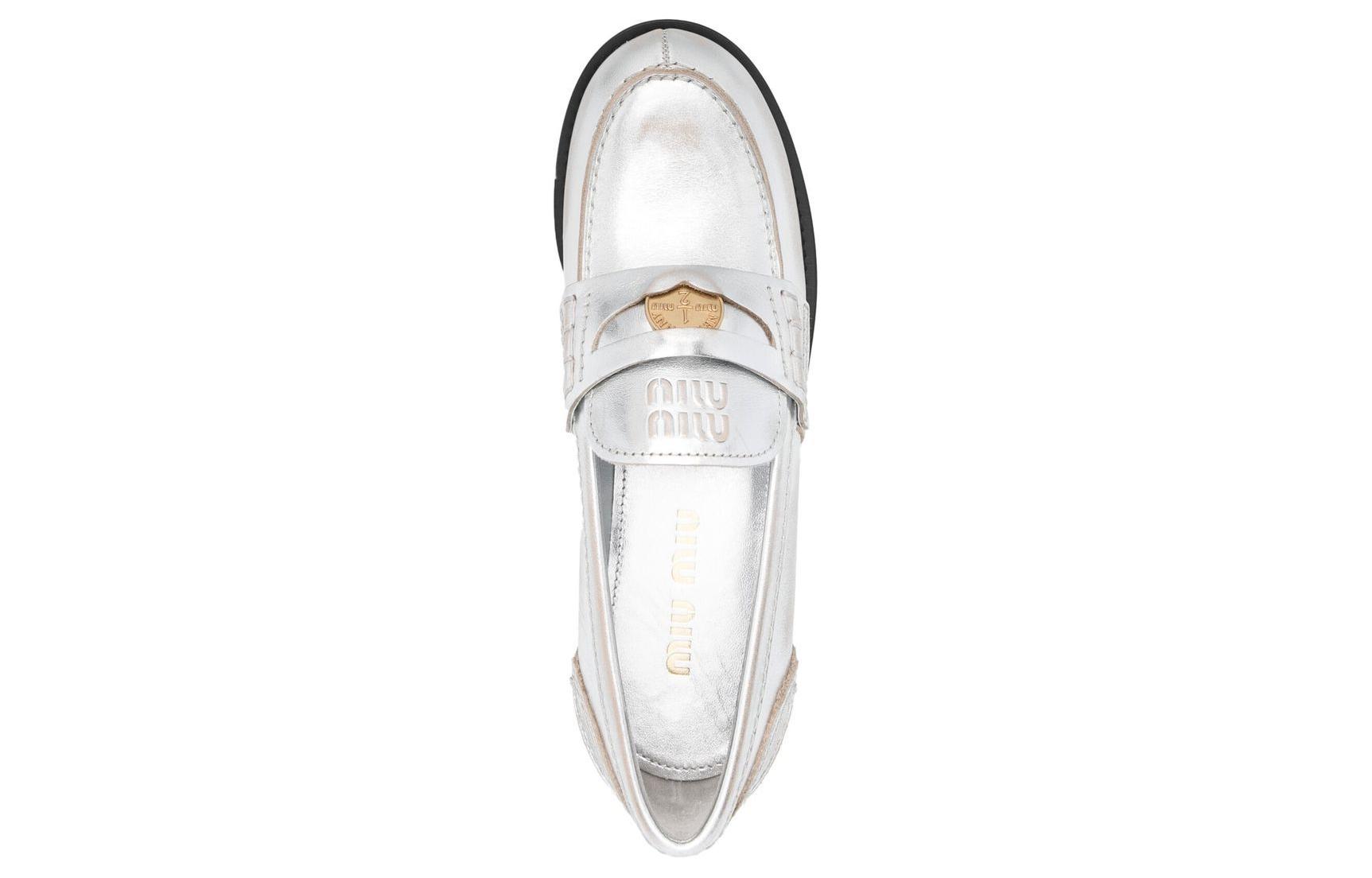 Purchase (W) MIU MIU Penny Slip-On Sneaker ''Silber Leder'' 5D773D_3G48_F0118_F_020