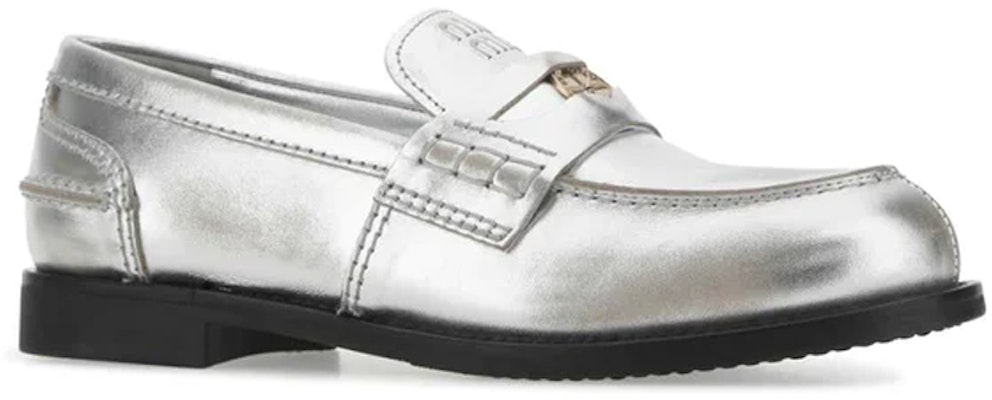 (W) MIU MIU Zapatillas Slip-On 'Cuero Plateado' 5D773D_3G48_F0118_F_020 Lookbook (W) MIU MIU Zapatillas Slip-On 'Cuero Plateado' 5D773D_3G48_F0118_F_020