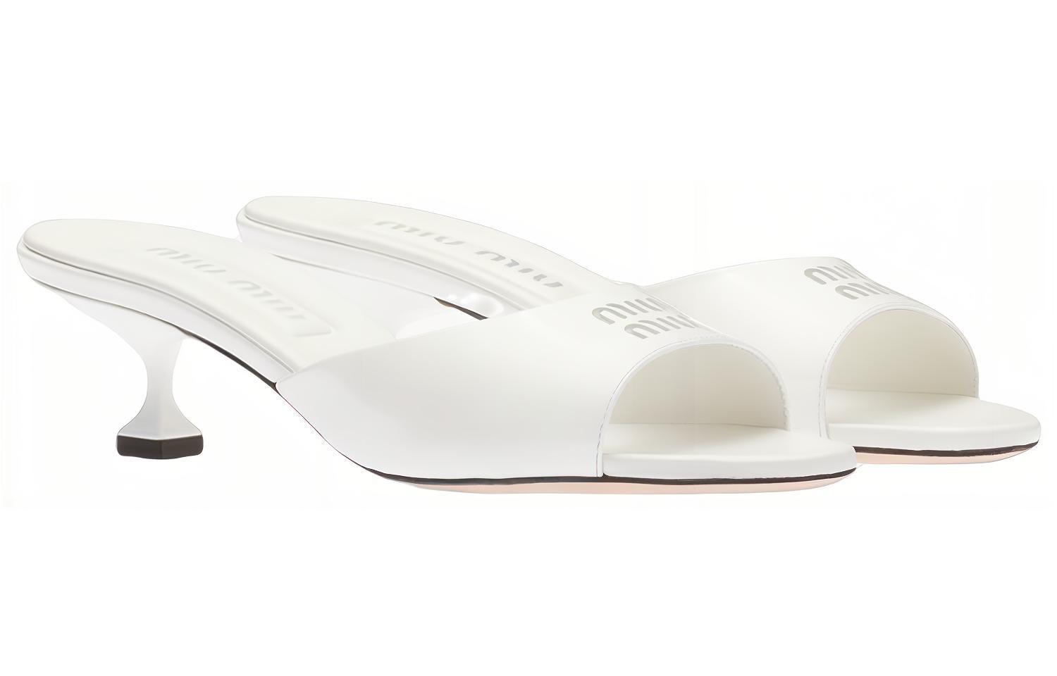 Order (W) 미우미우 펀칭 로고 피프토 샌들 (화이트) 5XX603_XV4_F0009_F_045