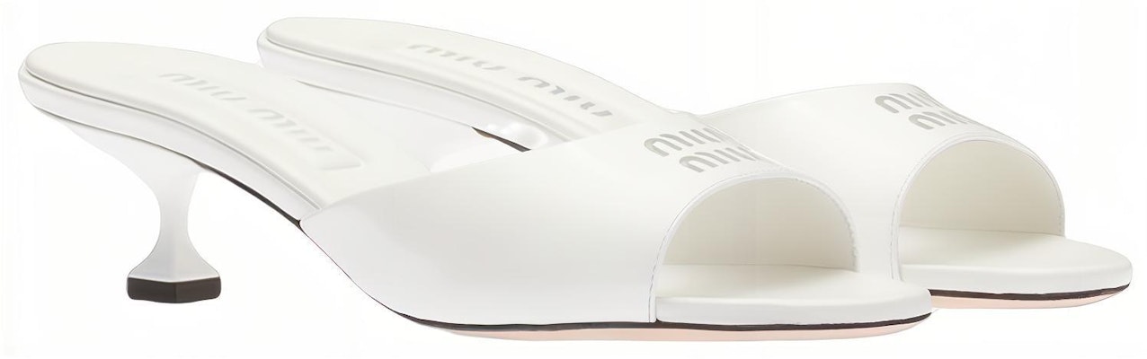 (Women) MIU MIU Perforated Logo Peep-Toe Sandals 'White Fashion' 5XX603_XV4_F0009_F_045 Order (Women) MIU MIU Perforated Logo Peep-Toe Sandals 'White Fashion' 5XX603_XV4_F0009_F_045