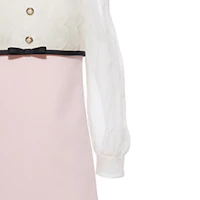 Cheap (W) MIU MIU 粉色拼接短袖緞面中長洋裝 MF4299-1Y8Y-F0D91
