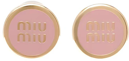 (Women) MIU MIU Pink Enamel Logo Letter Earrings for Women. 5JO912-2F6T-F0615 (Women) MIU MIU Pink Enamel Logo Letter Earrings for Women. 5JO912-2F6T-F0615