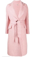 (Women) MIU MIU Pink Solid Color Midi Lace-Up Coat. MS1782-1XRT-F0028 (Women) MIU MIU Pink Solid Color Midi Lace-Up Coat. MS1782-1XRT-F0028