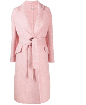 (Women) MIU MIU Pink Solid Color Midi Lace-Up Coat. MS1782-1XRT-F0028 Buy (Women) MIU MIU Pink Solid Color Midi Lace-Up Coat. MS1782-1XRT-F0028