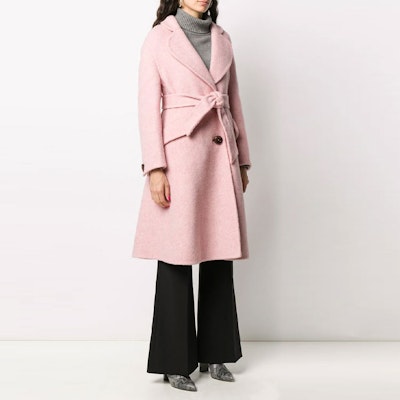 (Women) MIU MIU Pink Solid Color Midi Lace-Up Coat. MS1782-1XRT-F0028 Purchase (Women) MIU MIU Pink Solid Color Midi Lace-Up Coat. MS1782-1XRT-F0028