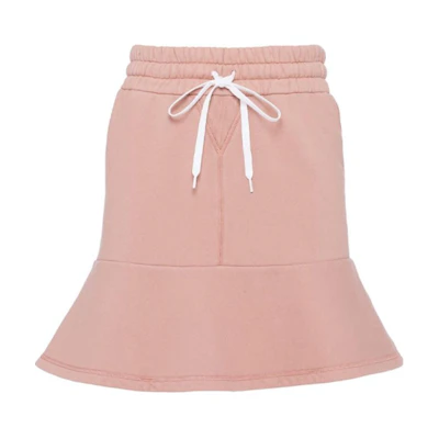 (Women) MIU MIU Pink Solid Drawstring A-Line Casual Short Skirt. MJD173-1IG3-F0028