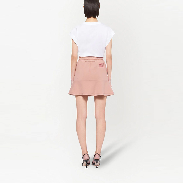 Shop (W) MIU MIU粉色抽绳A字休闲短裙 MJD173-1IG3-F0028