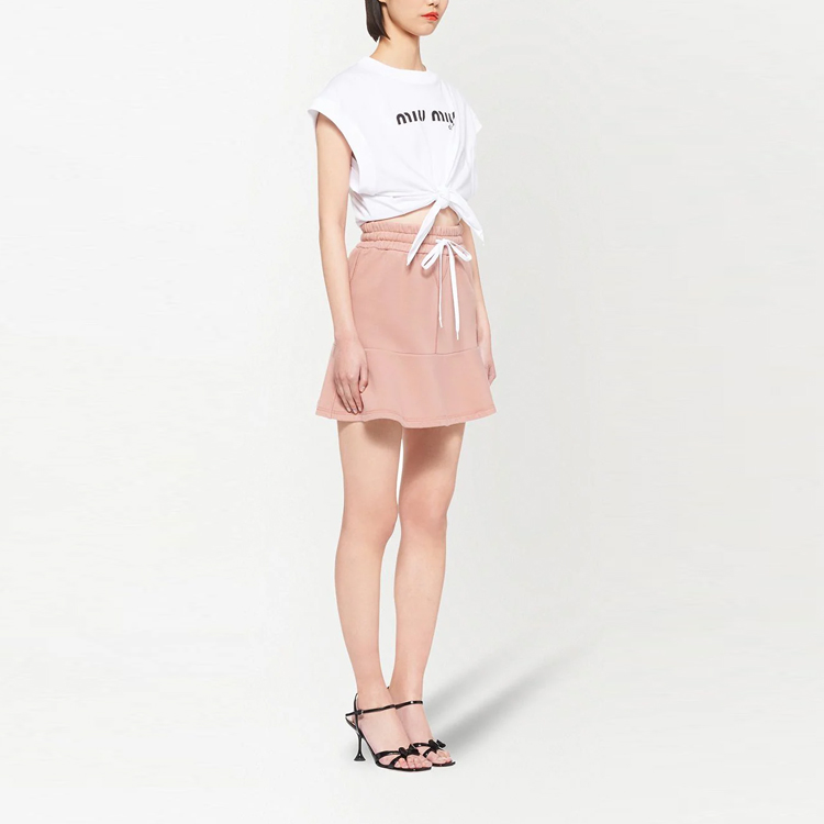 Purchase (W) MIU MIU粉色抽绳A字休闲短裙 MJD173-1IG3-F0028
