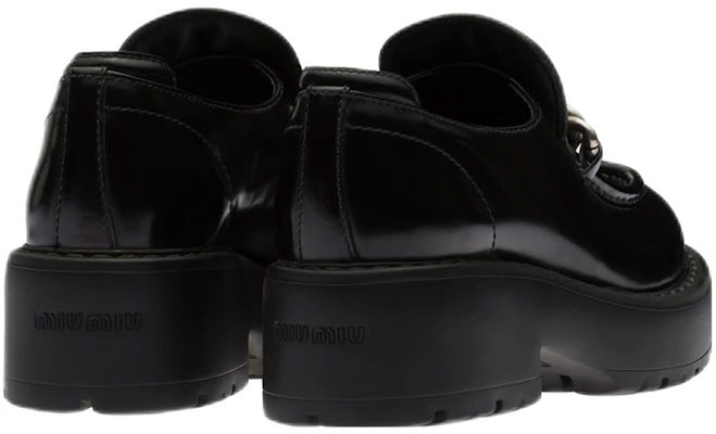 (W) MIU MIU Platform in Pelle ''Dettagli Metallici Neri'' 5D784D_B4L_F0002_F_055 Purchase (W) MIU MIU Platform in Pelle ''Dettagli Metallici Neri'' 5D784D_B4L_F0002_F_055