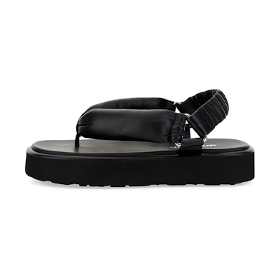 (W) MIU MIU Platform Leather Sandal 'Black'