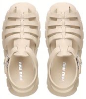 Purchase MIU MIU 金属搭扣厚底涼鞋 女款 象牙色