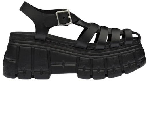 (W) MIU MIU Sandal Platform 'Buckle Hitam Metalik' 5X709D_3LKK_F0002_F_085 Order (W) MIU MIU Sandal Platform 'Buckle Hitam Metalik' 5X709D_3LKK_F0002_F_085