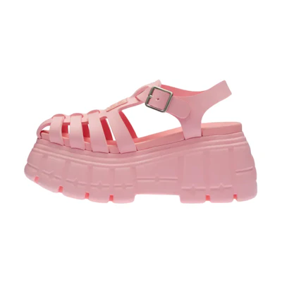 (W) MIU MIU Platform Sandals 'Metallic Buckle Pink'