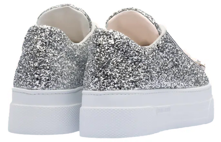 (W) MIU MIU Platform Sneakers 'Silver Glitter' 圖 4