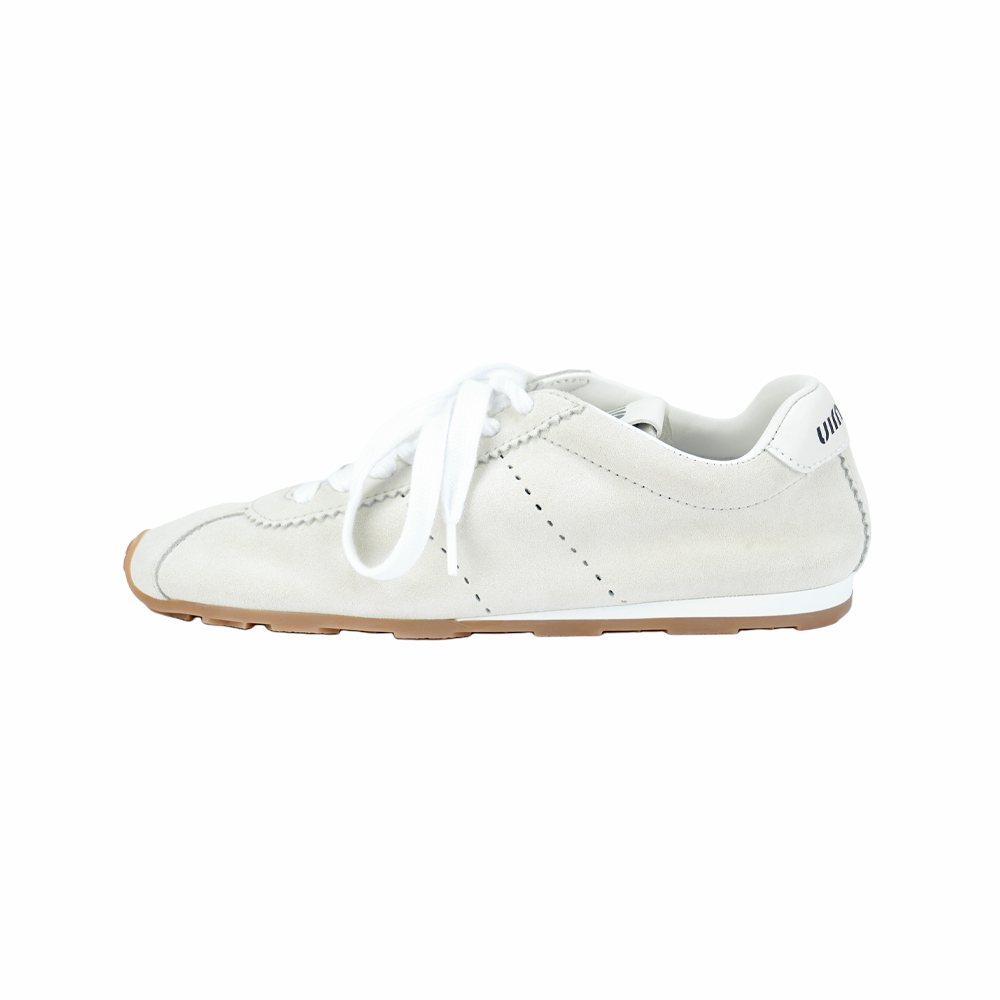 (Women) MIU MIU Plume White Low-Top Trainers Casual Lace-Up Sneakers 5E114E_054_F0009_F_005