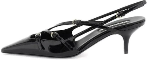 (Women) MIU MIU Pointed-Toe Buckle Stiletto 'Black Leather' 5I013E_069_F0002 (Women) MIU MIU Pointed-Toe Buckle Stiletto 'Black Leather' 5I013E_069_F0002