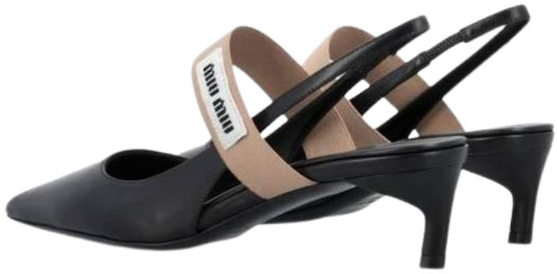 MIU MIU缪缪 真皮 尖头套脚 細跟高跟鞋 5公分 女款 黑色 Shop MIU MIU缪缪 真皮 尖头套脚 細跟高跟鞋 5公分 女款 黑色