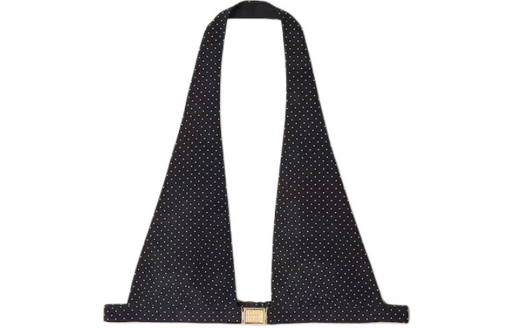 (Women) MIU MIU Polka Dot Halter Crop Top  Black. MT1966-14H2-F057Z-S-OOO