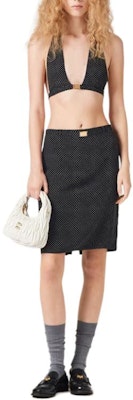 (W) ミウミウ 水玉柄 ハルタートップ ブラック MT1966-14H2-F057Z-S-OOO Lookbook (W) ミウミウ 水玉柄 ハルタートップ ブラック MT1966-14H2-F057Z-S-OOO