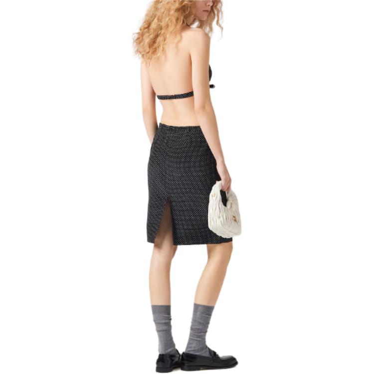 Shop (W) ミウミウ 水玉柄 ハルタートップ ブラック MT1966-14H2-F057Z-S-OOO