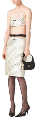 (W) MIU MIU Polka Dot Logo Cetakan Beige Camisole. MT1932-13U1-F0A72-S-232 Lookbook (W) MIU MIU Polka Dot Logo Cetakan Beige Camisole. MT1932-13U1-F0A72-S-232
