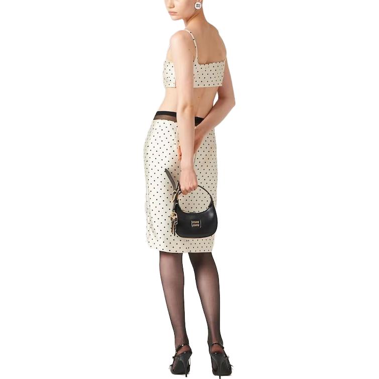 Shop (W) MIU MIU Polka Dot Logo Cetakan Beige Camisole. MT1932-13U1-F0A72-S-232
