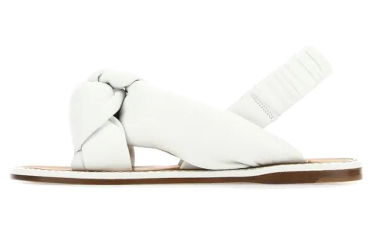(W) MIU MIU Printed Nappa Leather Sandal 'White'