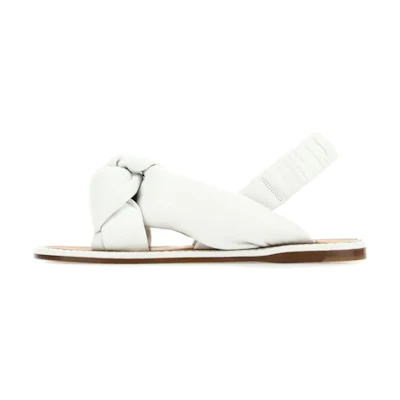 (W) MIU MIU Printed Nappa Leather Sandal 'White'