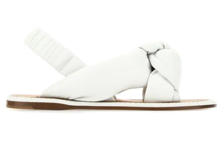 (W) MIU MIU Printed Nappa Leather Sandal 'White' 圖 2