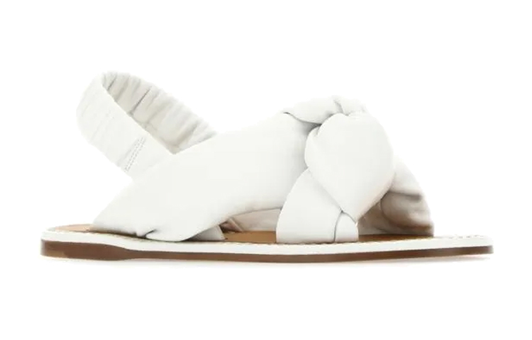 (W) MIU MIU Printed Nappa Leather Sandal 'White' 圖 3