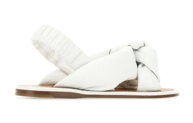(W) MIU MIU Printed Nappa Leather Sandal 'White' 圖 5