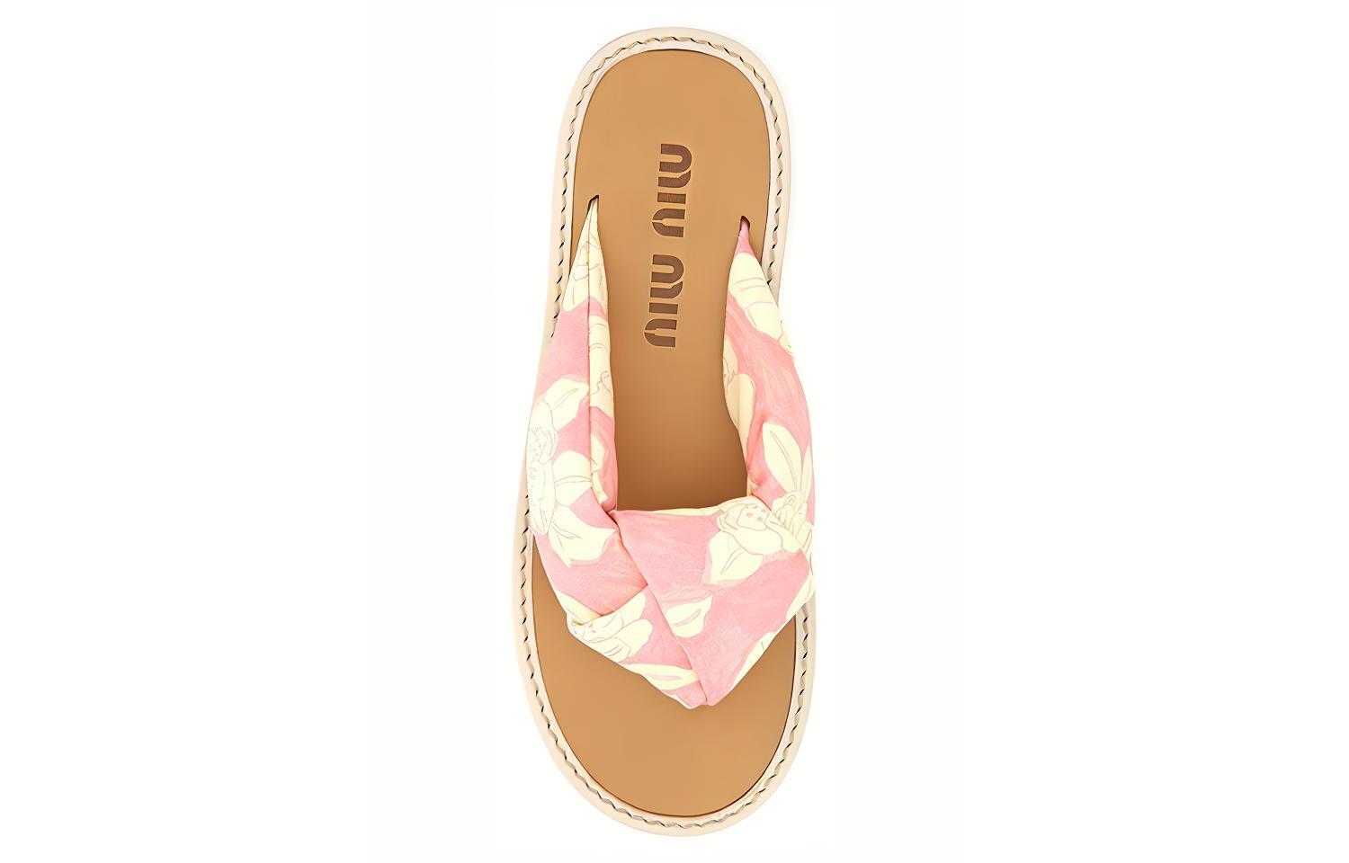 (W) MIU MIU Printed Nappa Leather Slide 'Pink Fashion' 圖 5