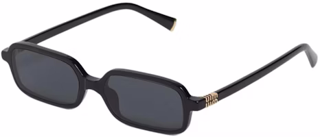 (Women) MIU MIU Rectangular Black Acetate Sunglasses with Logo Temples (Rx-Compatible) SMU11Z_E16K_F05S0 (Women) MIU MIU Rectangular Black Acetate Sunglasses with Logo Temples (Rx-Compatible) SMU11Z_E16K_F05S0
