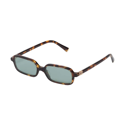 (Women) MIU MIU Rectangular Tortoiseshell Sunglasses with Engraved Temples SMU11ZEVAUC051