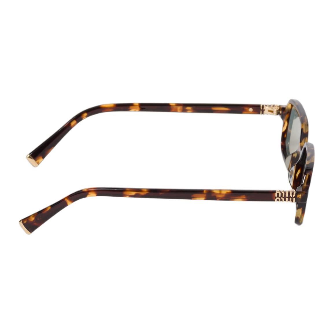 Shop (W) 미우미우 사각형 토터스쉘 선글라스, 각인된 템플 디자인 SMU11ZEVAUC051