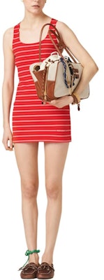 (W) MIU MIU 红色条纹标志无袖修身针织连衣裙女士款 MMA874-1466-F0011-S-OOO Lookbook (W) MIU MIU 红色条纹标志无袖修身针织连衣裙女士款 MMA874-1466-F0011-S-OOO