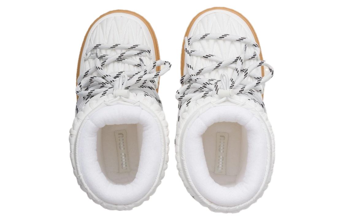 (W) MIU MIU Regenerated Nylon Lace-Up Boots 'White Snow' 圖 5