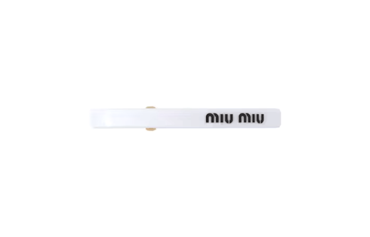(Women) MIU MIU Resin Glass Hair Clip for Women - White 5IF125_2F8O_F0964