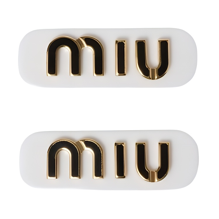(Women) MIU MIU Resin Glass Metal Enamel Hair Clip for Women. 5IF0722F72F0964