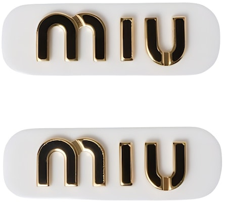 (W) 미우미우 여성용 레진 글라스 메탈 에나멜 헤어클립. 5IF0722F72F0964 Buy (W) 미우미우 여성용 레진 글라스 메탈 에나멜 헤어클립. 5IF0722F72F0964