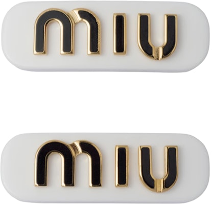(W) 미우미우 여성용 레진 글라스 메탈 에나멜 헤어클립. 5IF0722F72F0964 Order (W) 미우미우 여성용 레진 글라스 메탈 에나멜 헤어클립. 5IF0722F72F0964