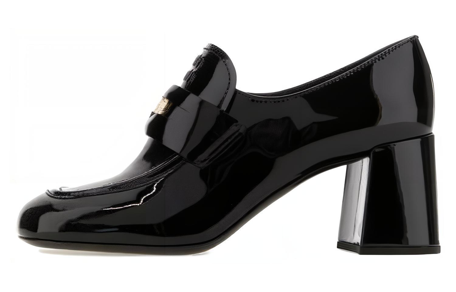 Buy (W) MIU MIU Tumit Blok Hujung Bulat 'Fesyen Hitam' 5D950D_JHR_F0002_F_065