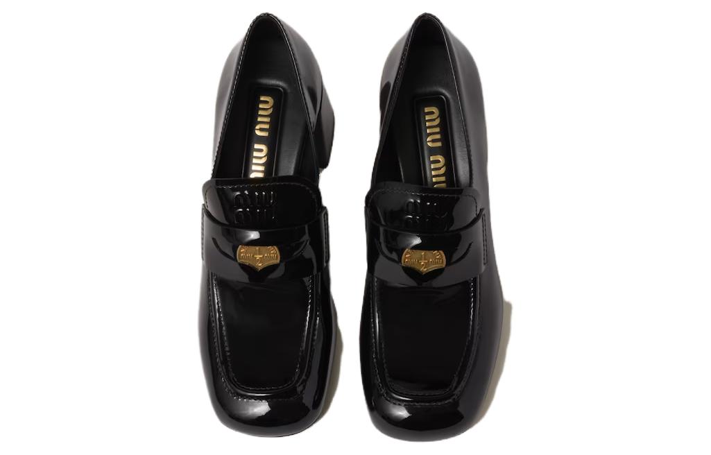 Purchase (W) MIU MIU Tumit Blok Hujung Bulat 'Fesyen Hitam' 5D950D_JHR_F0002_F_065