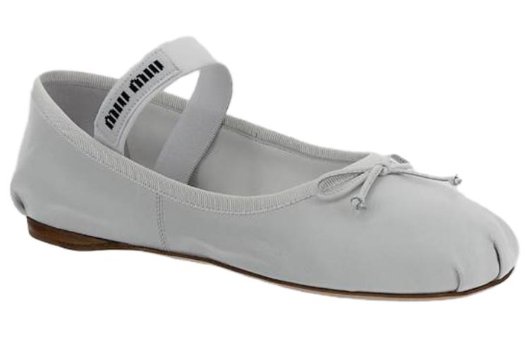 (W) MIU MIU Round Toe Casual 'White' 圖 4