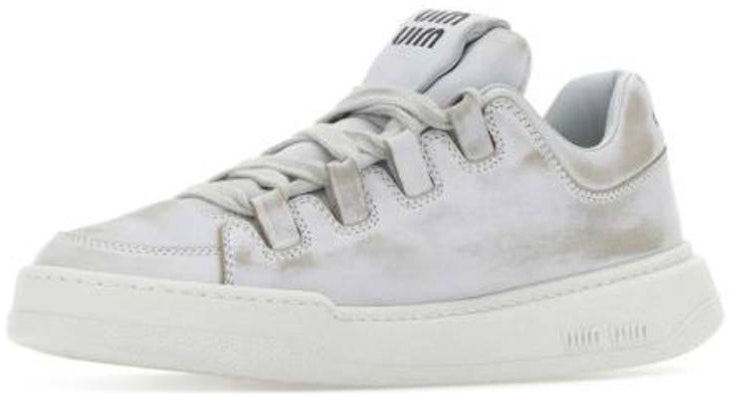 (W) MIU MIU Kasut Sneakers Low-Top Hujung Bulat 'Light Grey' 5E912DF0053G63F0009 Order (W) MIU MIU Kasut Sneakers Low-Top Hujung Bulat 'Light Grey' 5E912DF0053G63F0009