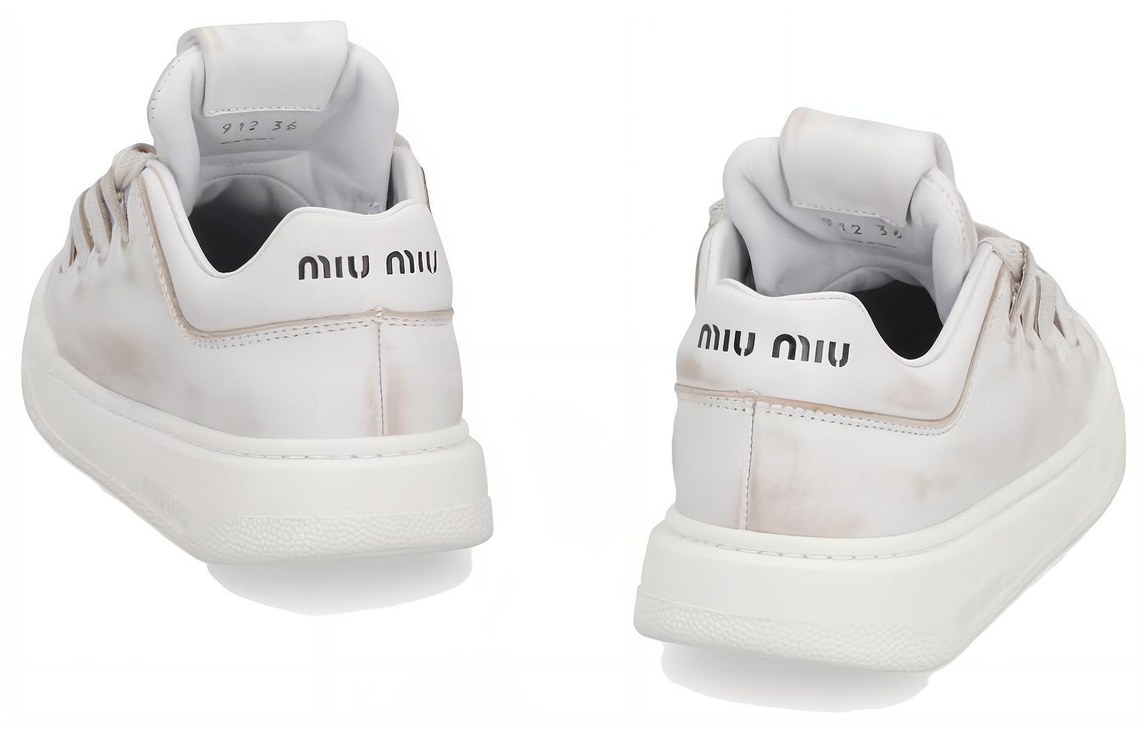 Buy (Women) MIU MIU Round Toe Lace-Up Low-Top Sneakers