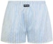 Buy (Women) MIU MIU S23 Light Blue Striped Jacquard Casual Shorts. SP9395-1WVJ-F0UB3-S-232